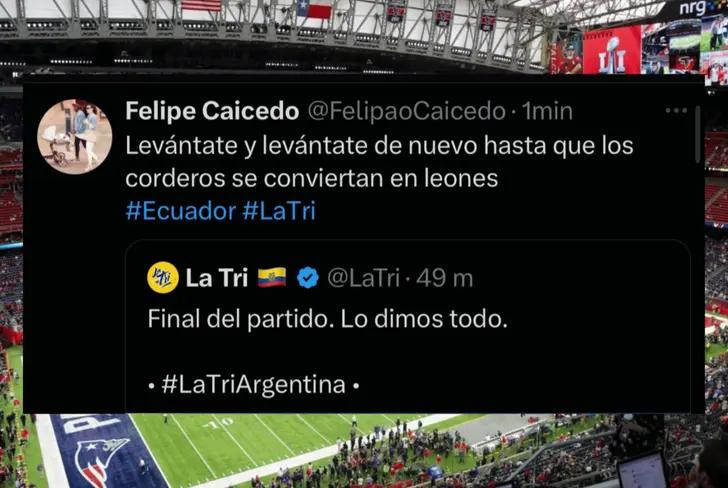 Mensaje de Felipe Caicedo después de la eliminación vs Argentina