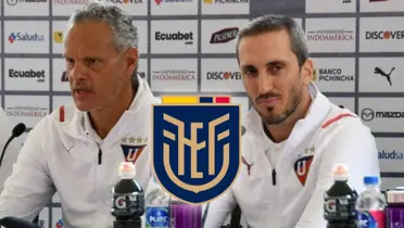 Esteban Paz y Luis Zubeldía en conferencia de prensa de LDU (Fuente: Diario Olé)
