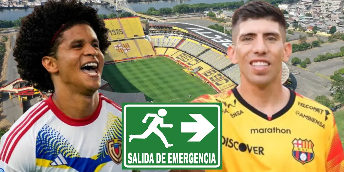 Eduard Bello y Braian Oyola (Foto tomada de: Barcelona SC/AP/AC Planeta Fuego)